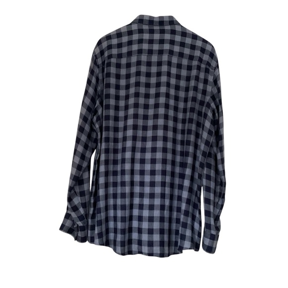 Michael Kors 100% Linen Shirt XL Blue Tailored Fit Pocket Plaid Snap Western Y2K - Picture 2 of 11